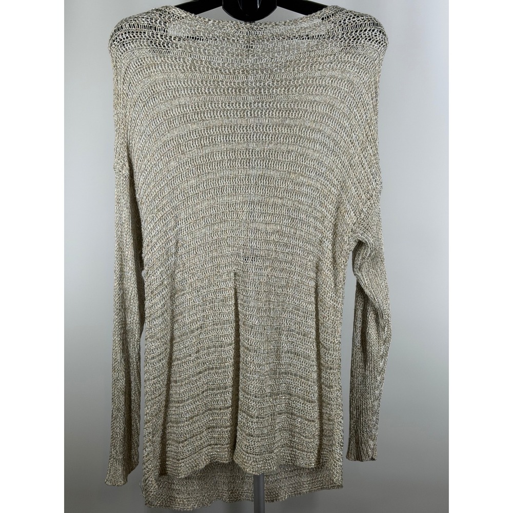 Peter Nygard Metallic Knit Tunic Sweater Gold Silver Long Sleeve XL - Picture 3 of 6